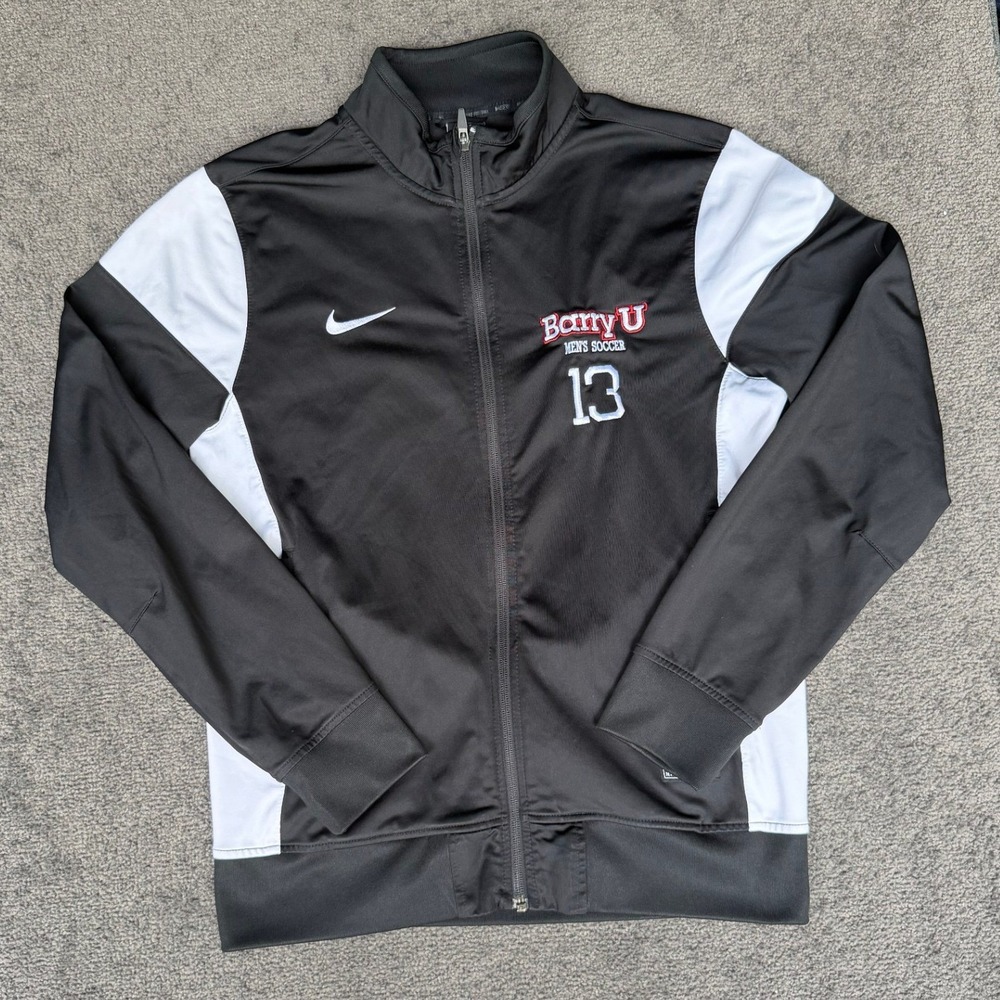 Nike Barry University Mens Soccer Dri-FIT Track Jacket Black White Size M